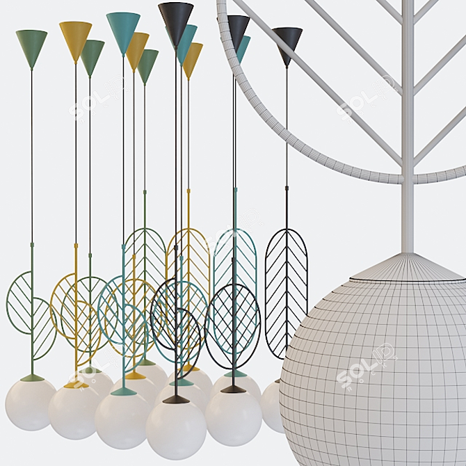 Leaf Collection: Stylish Lamp Set 3D model image 3