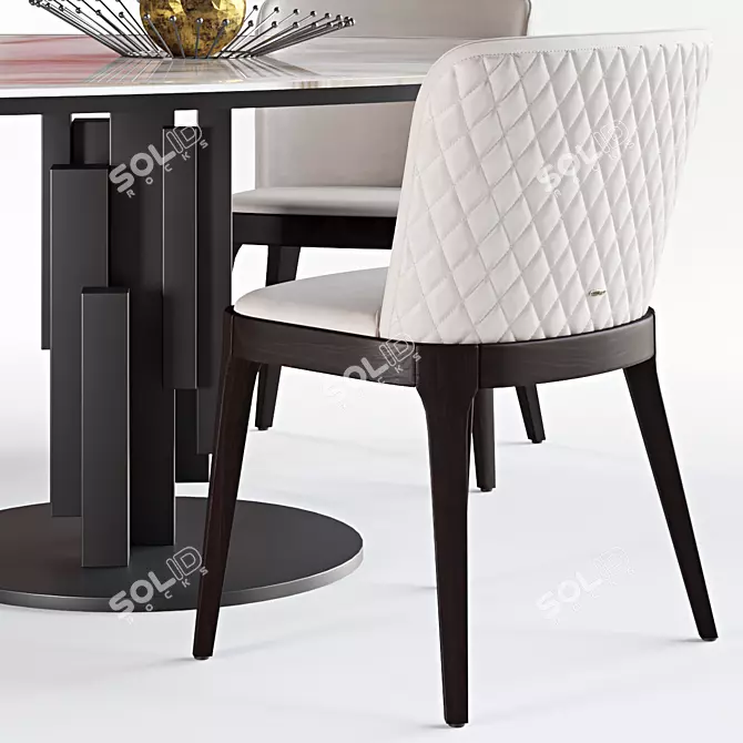 Skyline Round Keramik & Magda - Stylish Modern Dining Set 3D model image 2