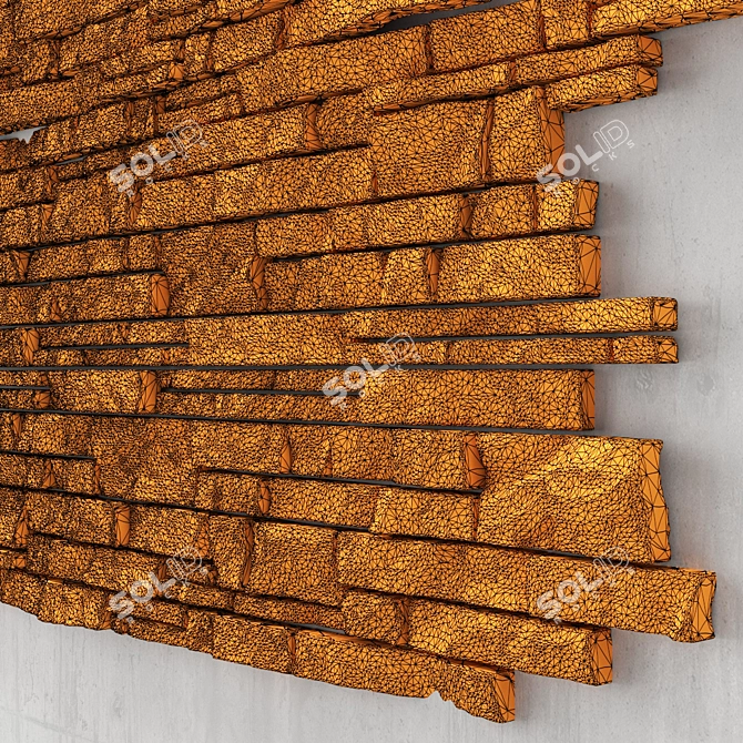 Seamless Stone Panel: Elegant Decorative Texture 3D model image 3