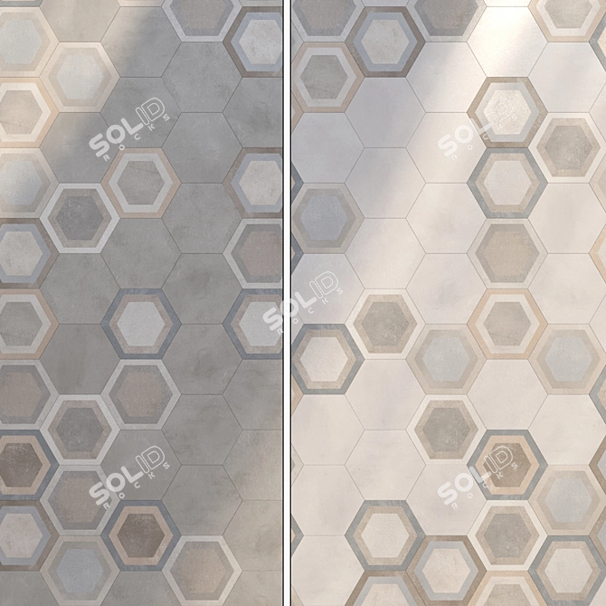 Rift Hexagono Ceramic Tile by Vives Ceramica 3D model image 1