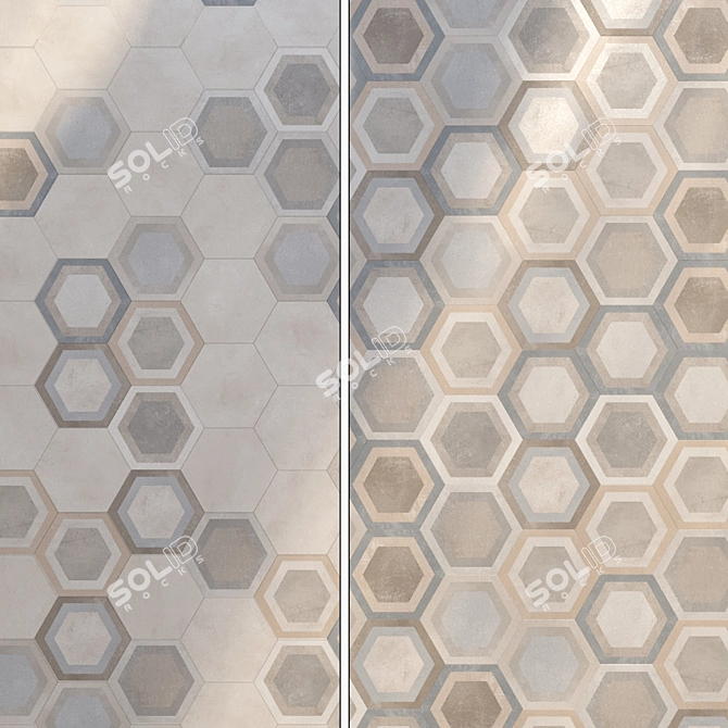 Rift Hexagono Ceramic Tile by Vives Ceramica 3D model image 2