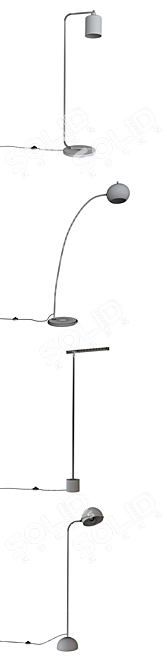 Mid-century Style Clint Floor Lamp 3D model image 1