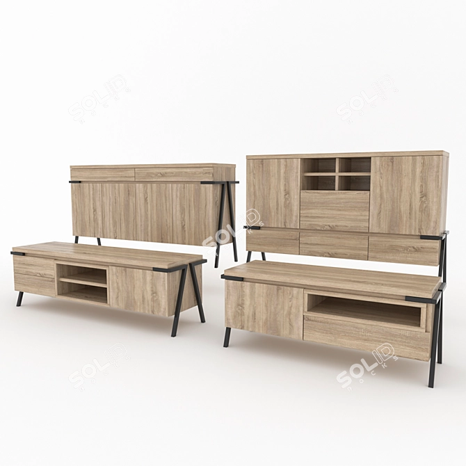 Modern Metz Commodes: Stylish Storage Solutions 3D model image 1