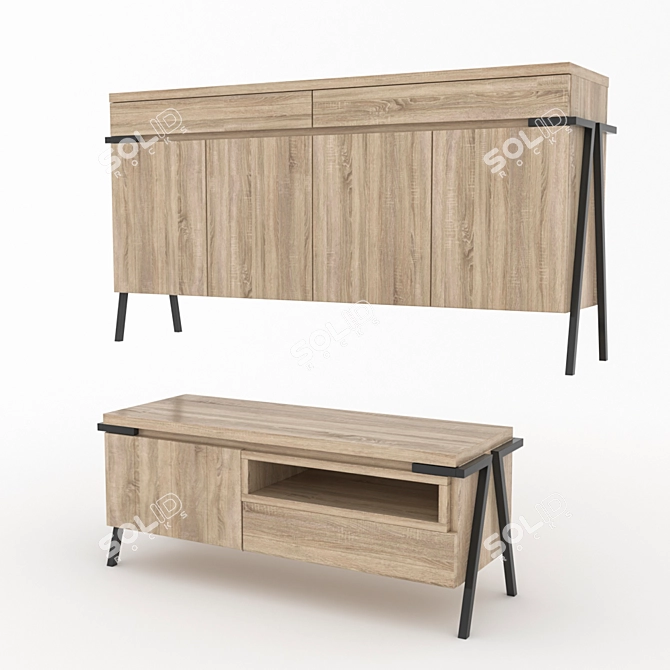 Modern Metz Commodes: Stylish Storage Solutions 3D model image 3
