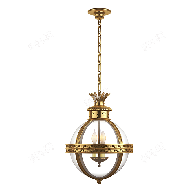 Traditional Crown Top Lantern: E.F. Chapman 3D model image 1