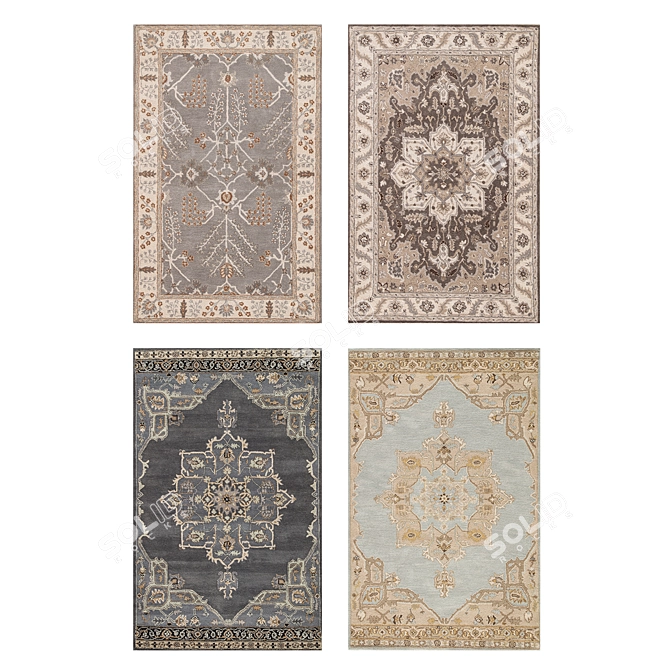 Luxury Fur Accent Rug 3D model image 1