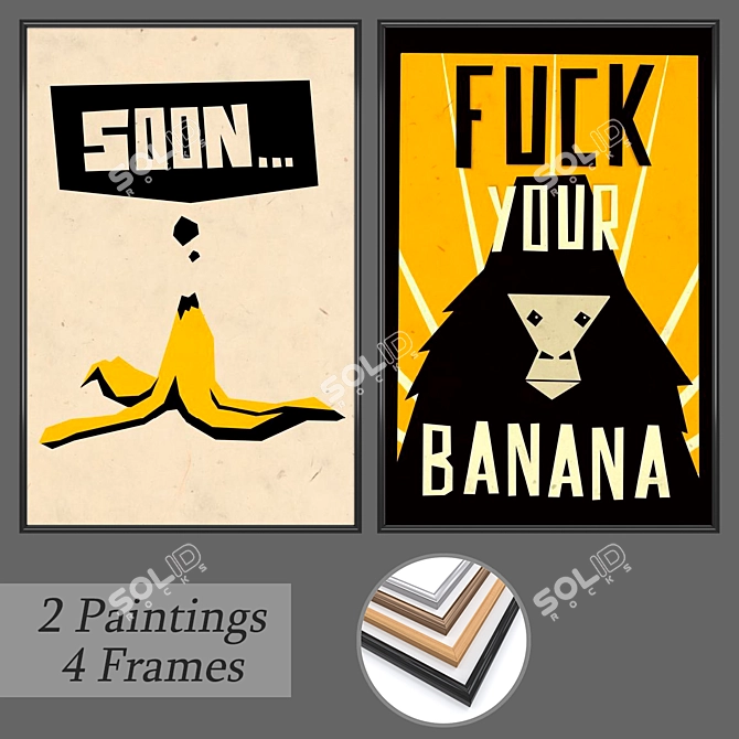 Multiframed Wall Art Set 3D model image 1