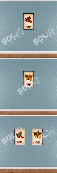 Artful Wall Paintings Set 3D model image 3