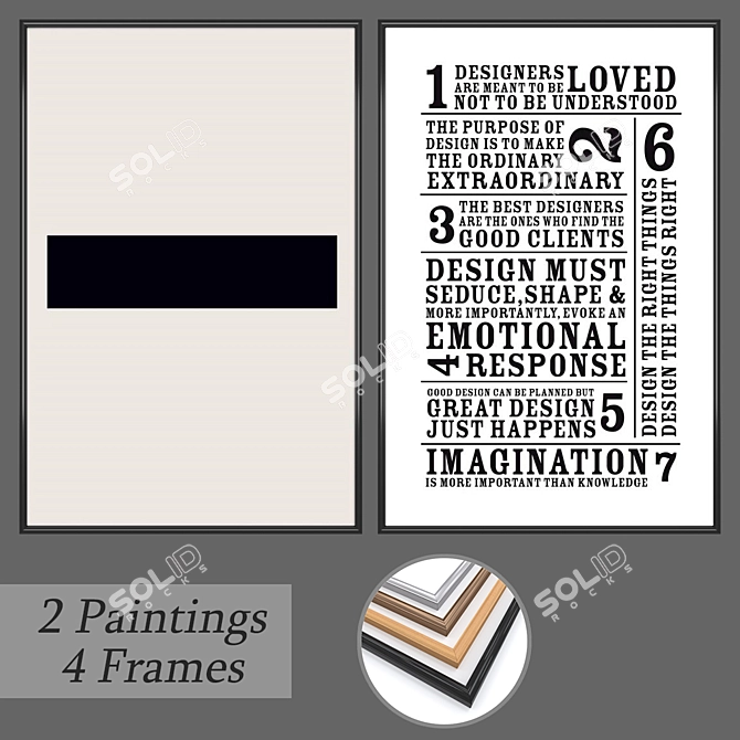 Artful Abode Set of 2 Wall Paintings 3D model image 1