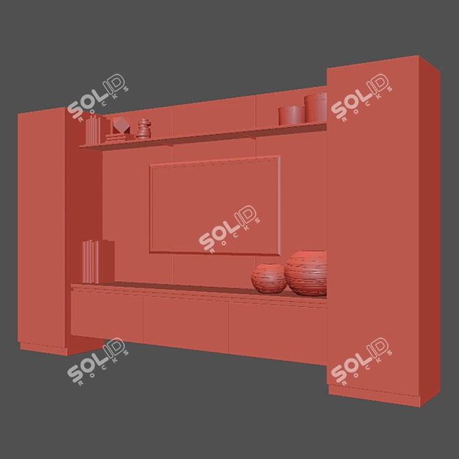 Modern TV Stand for V-Ray 3D model image 3