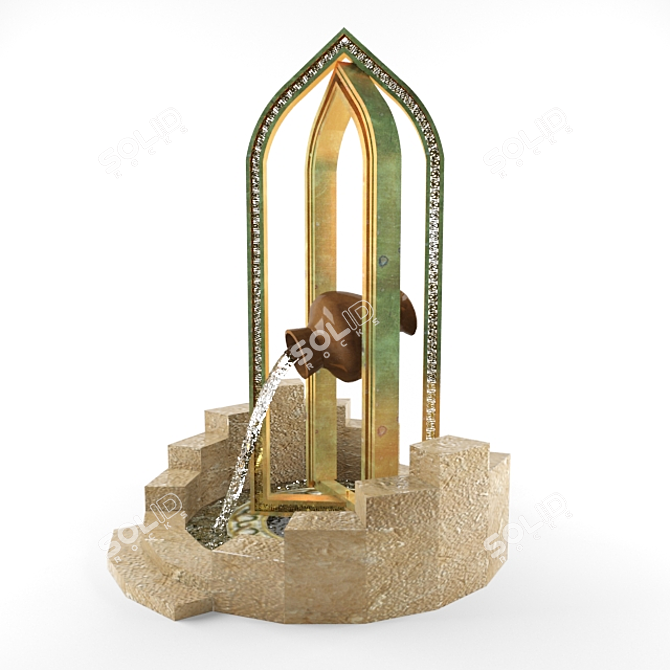 Cascading Oasis Fountain 3D model image 1