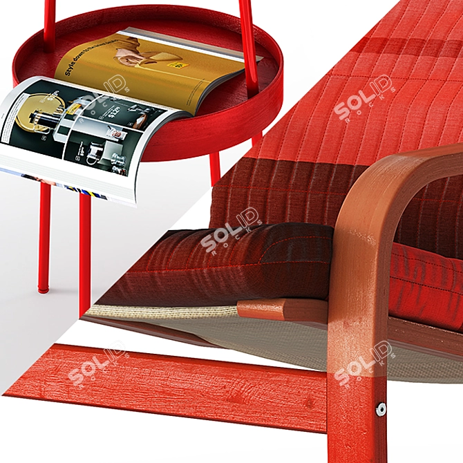 Stylish Ikea Poang Lyskraft & Burvik Set 3D model image 2