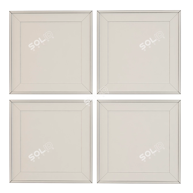 Marine Decor Frames Set 3D model image 3