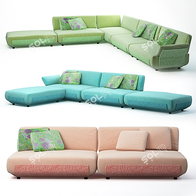 Oasi Paola Lenti Modular Sofa 3D model image 1