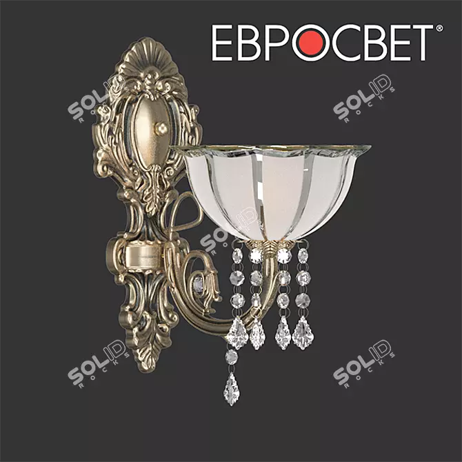 Elegant Crystal Wall Sconce 3D model image 1