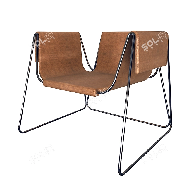 Elegant Andorlini Archè Lounge Chair 3D model image 1