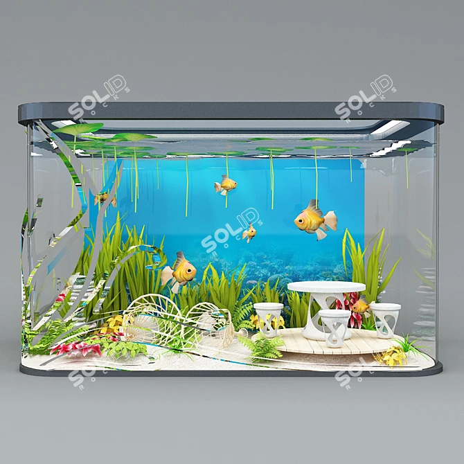 Sleek Aquarium Design 3D model image 1