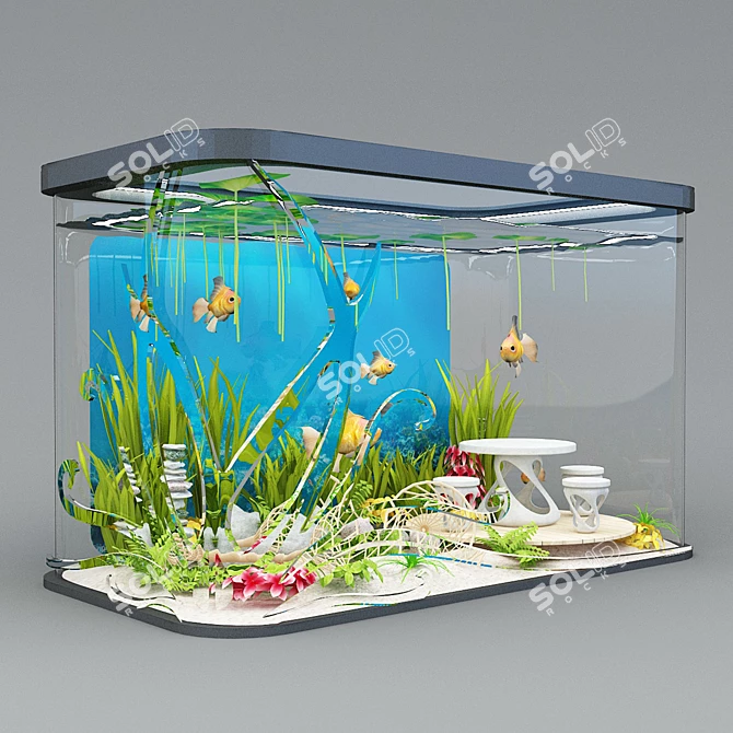 Sleek Aquarium Design 3D model image 2