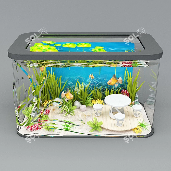 Sleek Aquarium Design 3D model image 3
