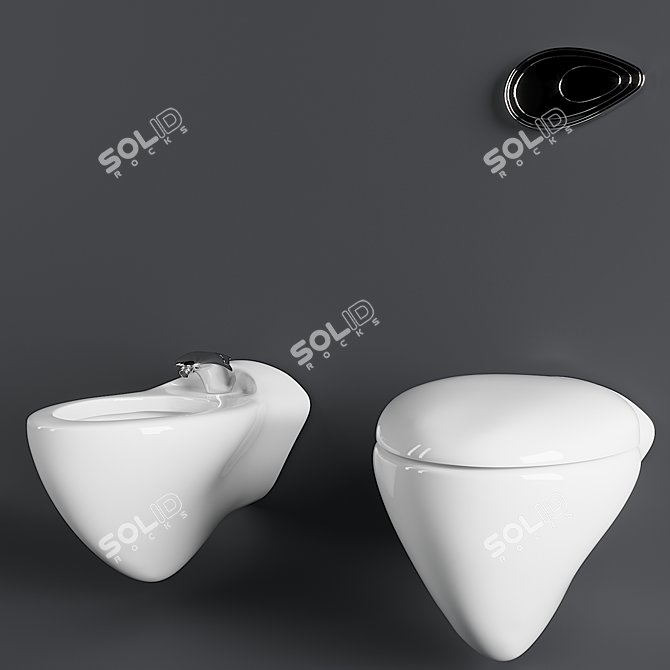 Title: Noken by Zaha Hadid Toilet & Bidet 3D model image 1