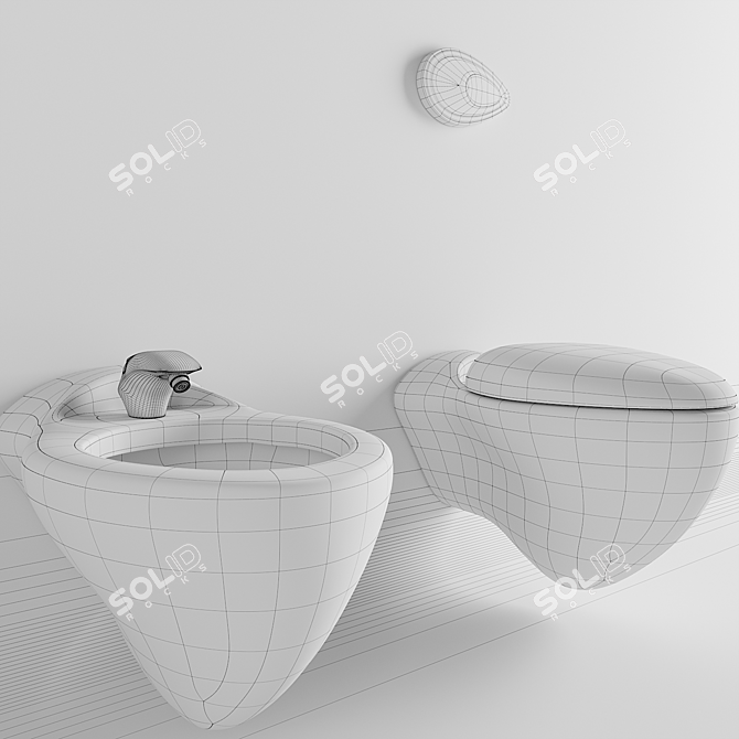 Title: Noken by Zaha Hadid Toilet & Bidet 3D model image 3