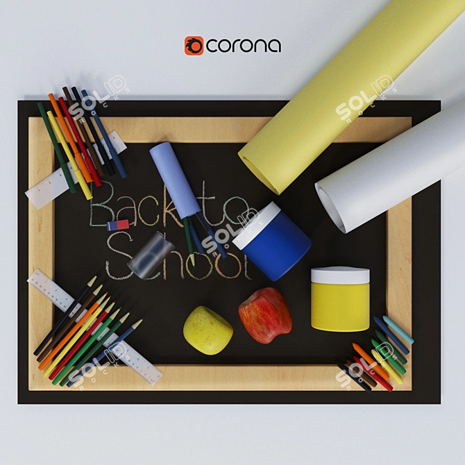 School Essentials Set: A Complete Collection for Your Child's Education 3D model image 1