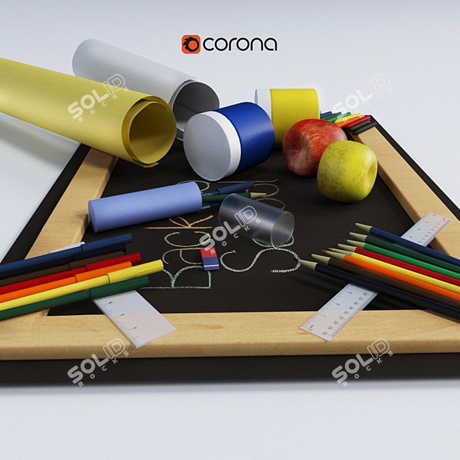 School Essentials Set: A Complete Collection for Your Child's Education 3D model image 2