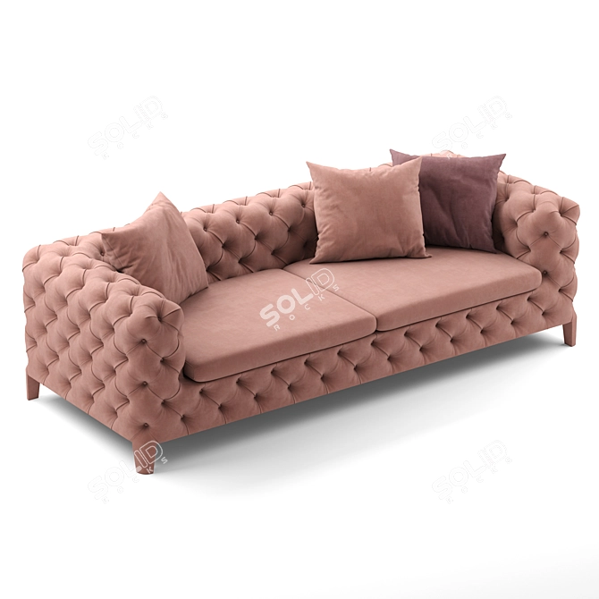 Blanche Raffaello: Elegant Sofa with Smoothed Back Rest 3D model image 1