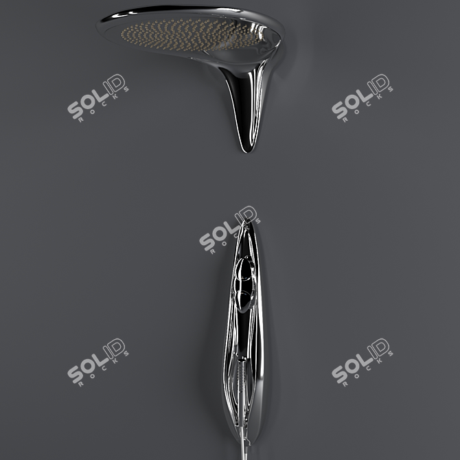 Zaha Hadid's Noken Vitae Chrome Shower 3D model image 1