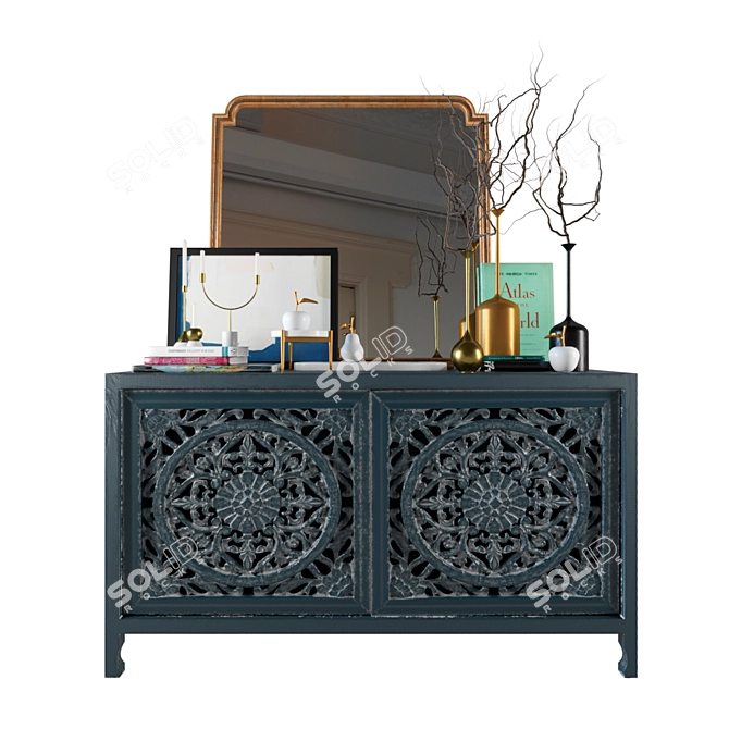 Lombok Buffet: Exquisite Wooden Storage with Elegant Decor 3D model image 1