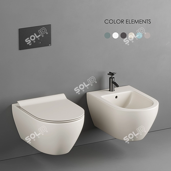 GSI ceramica + CEA: Stylish Bathroom Set 3D model image 1