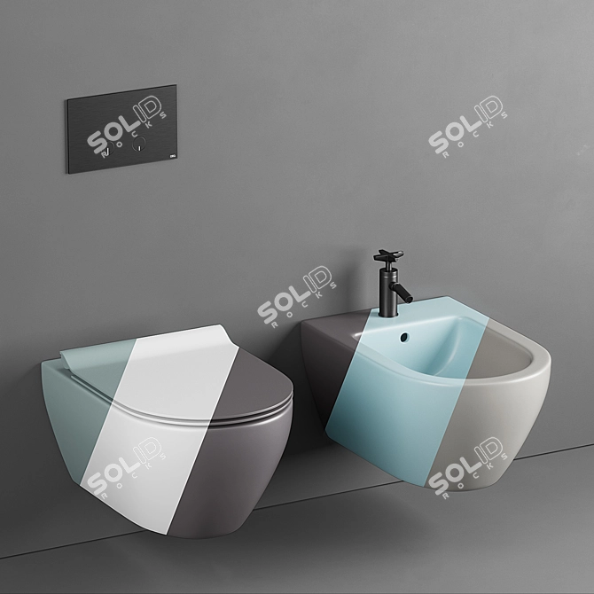 GSI ceramica + CEA: Stylish Bathroom Set 3D model image 2