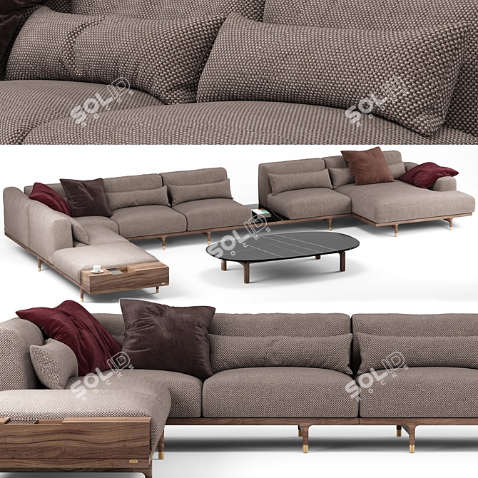 Elegant Argo Sofa - Porada 3D model image 1