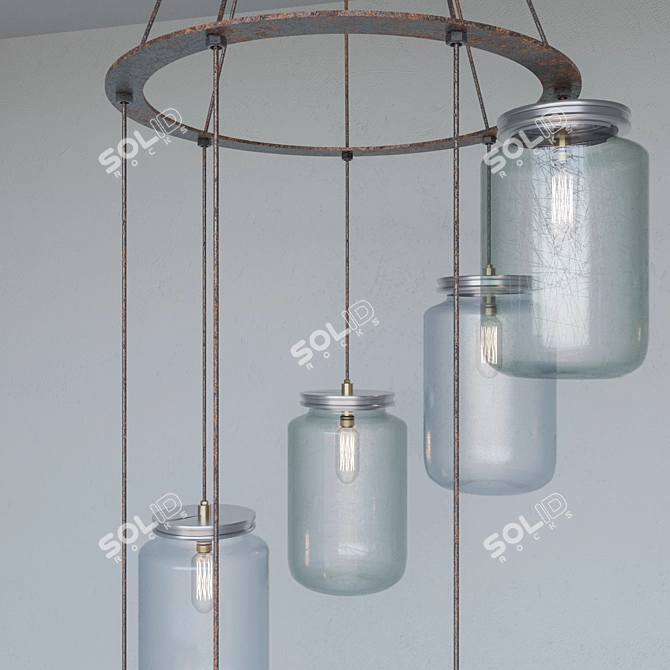 Rustic Glass Jar Pendant 3D model image 2