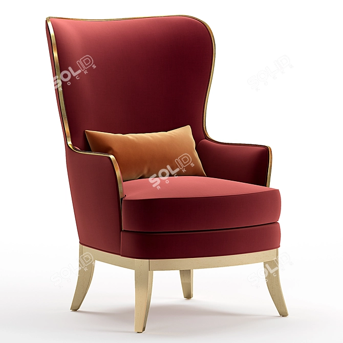 Elegant Red Veronica Chair 3D model image 1