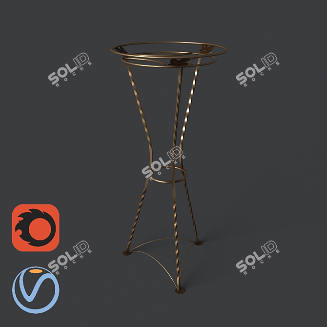 Flower Pot Stand: Elegant and Functional 3D model image 1