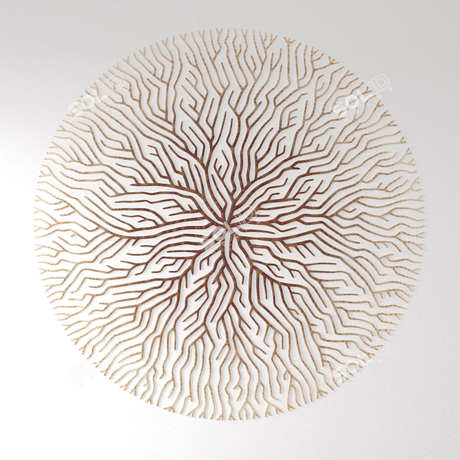 Nature's Embrace: Wooden Root Wall Art 3D model image 1
