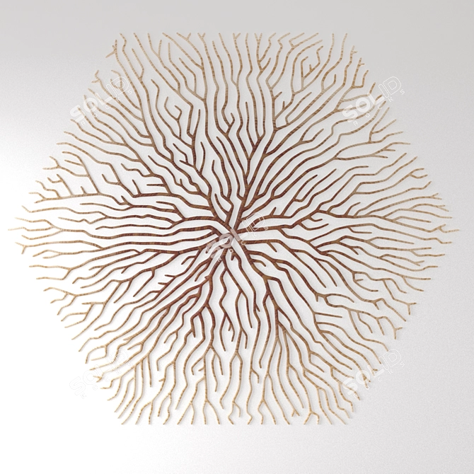 Nature's Embrace: Wooden Root Wall Art 3D model image 2