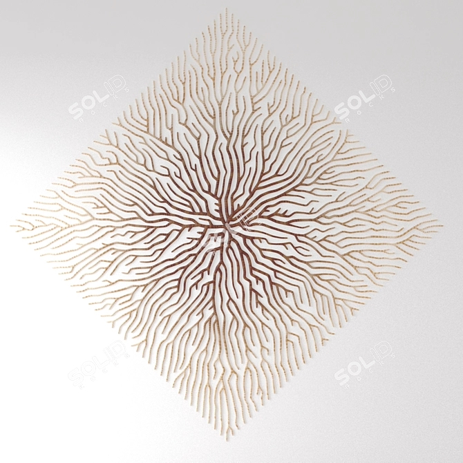 Nature's Embrace: Wooden Root Wall Art 3D model image 3