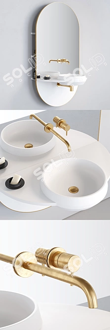 MUT Design's ARCO Washbasin: Modern Livingtec® Bathroom Fixture 3D model image 2