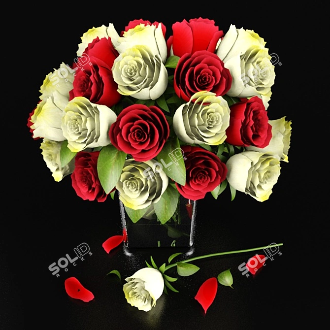 Elegant Rose Vase: Table Decor 3D model image 3