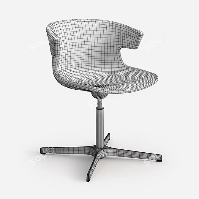 Quadrifoglio Cove Swivel Chair: Modern Elegance for Your Workspace 3D model image 2