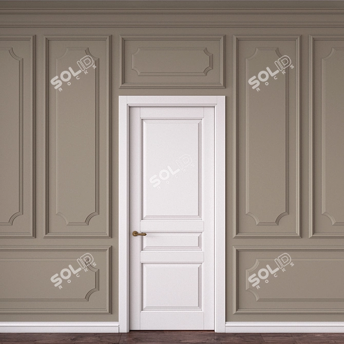 Elegant Wall Moulding: Enhance Your Interior 3D model image 1