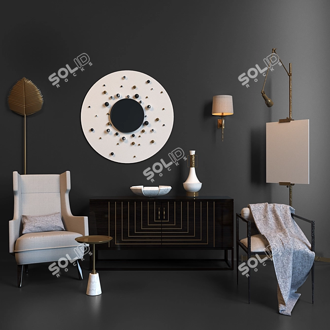 Elegant Barbana Chair: Classic Style & Comfort 3D model image 1