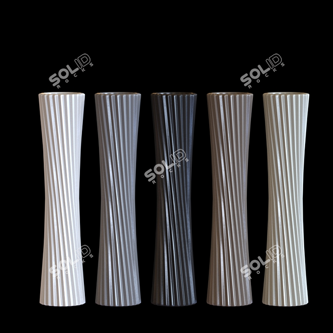 Contemporary Ceramic Vases Set 3D model image 2