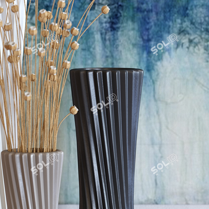 Contemporary Ceramic Vases Set 3D model image 3