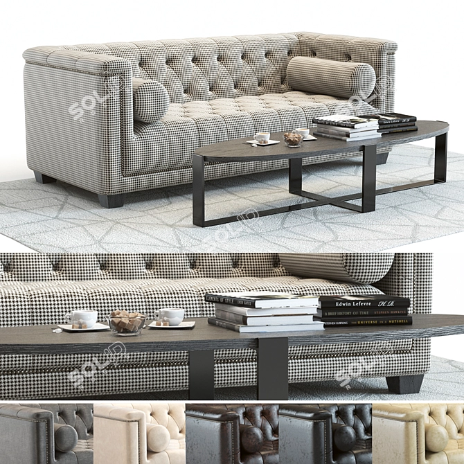Elegant Bergamo Sofa Set: 3D High-Detail 3D model image 1