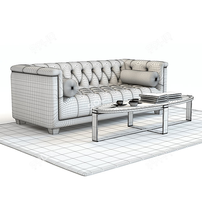 Elegant Bergamo Sofa Set: 3D High-Detail 3D model image 3