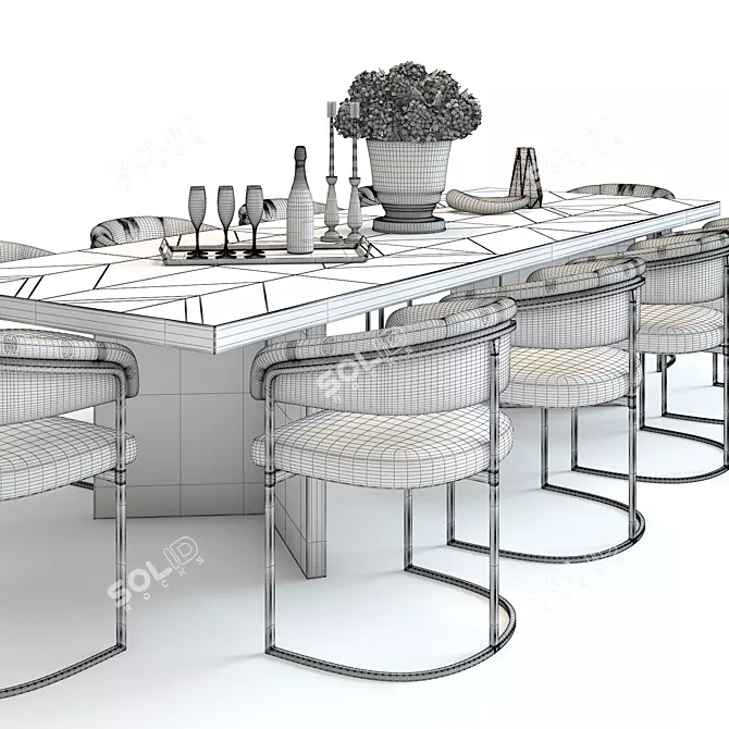 Revenging Table Set: Sofa, Chair & Decor 3D model image 3