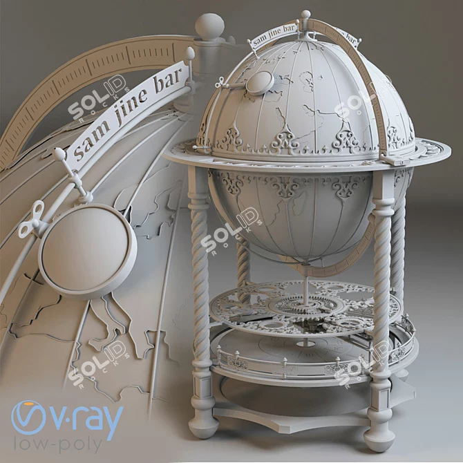 Title: TurboSip Foldable Globe Bar 3D model image 3